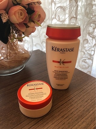 Kerastase şampuan ve saç bakım maskesi