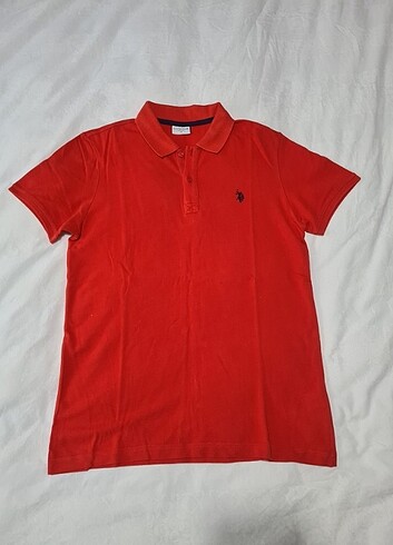US Polo marka M beden polo yaka kırmızı erkek tshirt