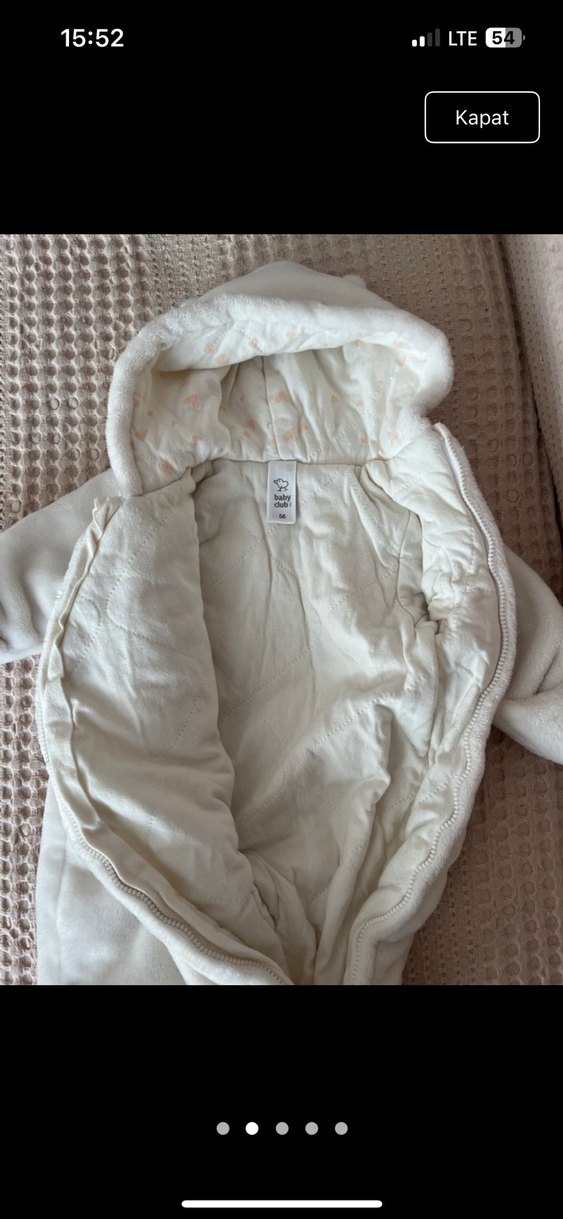 Beyaz Kürklü Bebek Kız Tulumu - Görsel 2