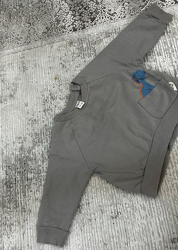 Gri Erkek Çocuk Nakışlı Sweatshirt