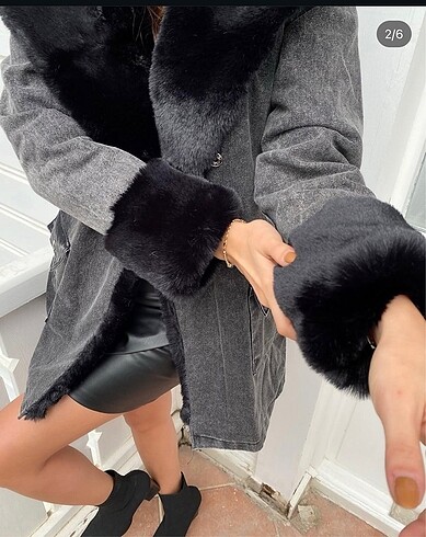 Zara Kürklü jean kaban