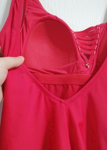 m Beden kırmızı Renk Kırmızı Strappy Kadın Mayo