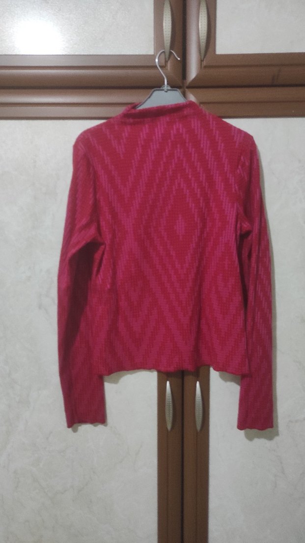 Pembe Yüksek Yakalı Kadın bluz - Görsel 2