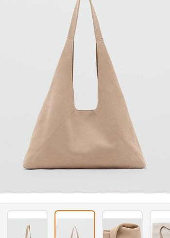 Mango gerçek Süet deri Kadın Omuz Çantası - Görsel 2