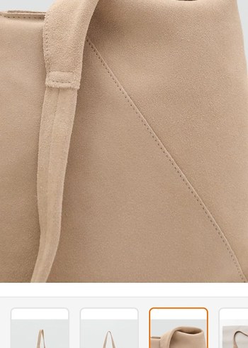 Mango gerçek Süet deri Kadın Omuz Çantası - Görsel 3