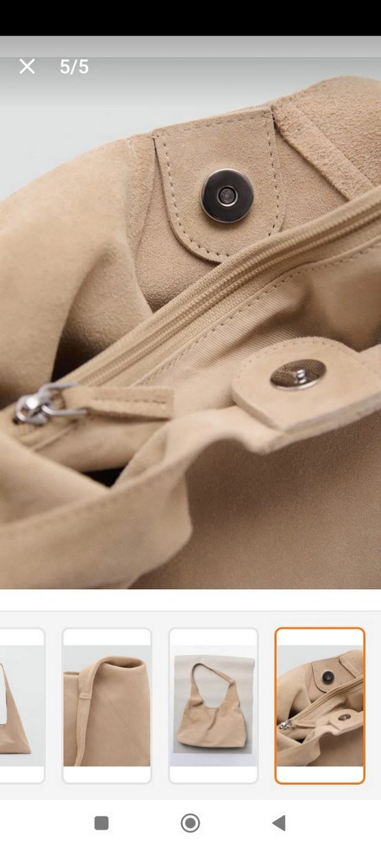 Mango gerçek Süet deri Kadın Omuz Çantası - Görsel 5