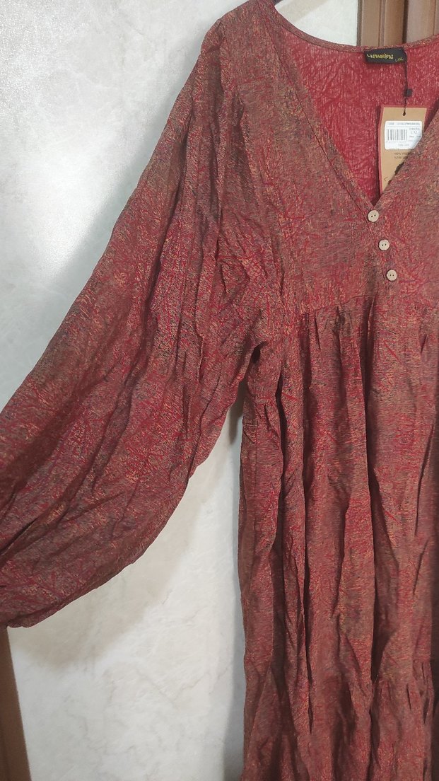 Los Banditos Bohem Uzun Keten Elbise - Görsel 2