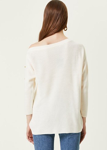 Krem Oversize Kazak - Görsel 5