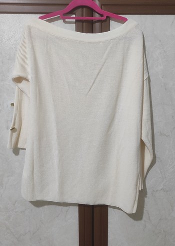 Krem Oversize Kazak - Görsel 9