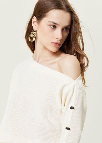 Krem Oversize Kazak - Görsel 4