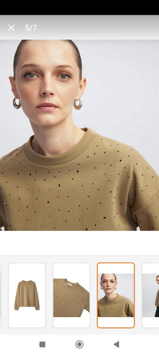 İpekyol hotfix baskılı haki Sweatshirt - Görsel 5