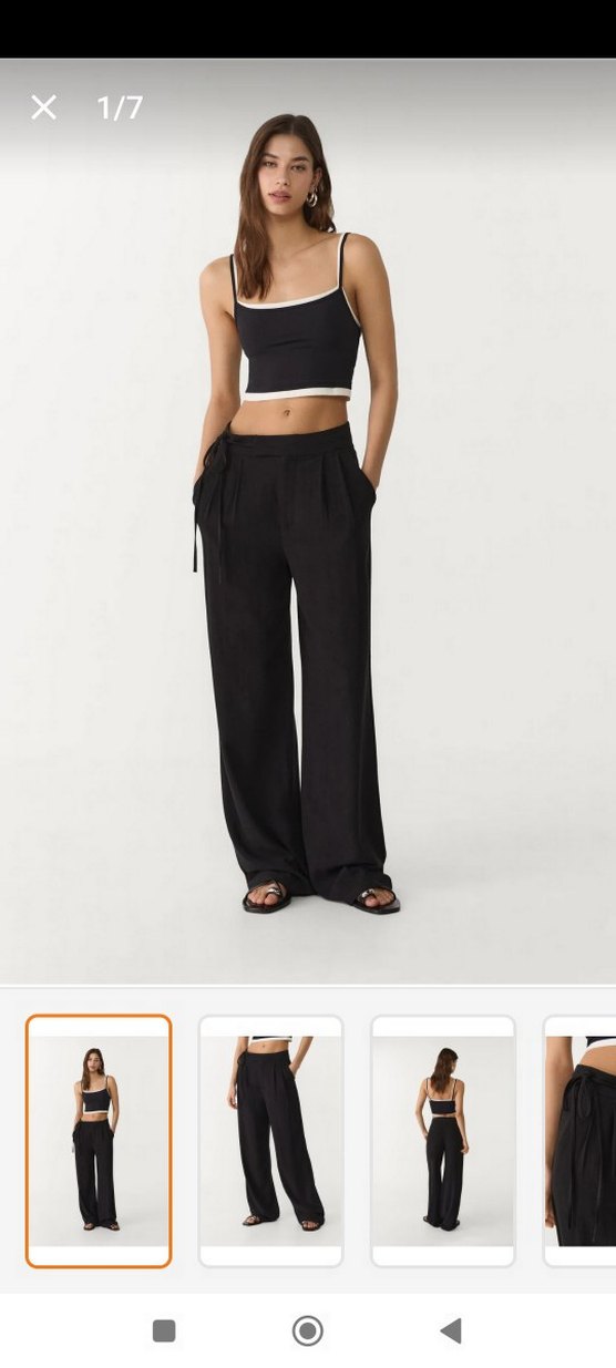 Siyah Kadın Rahat Kesim Kumaş jean Pantolon - Görsel 2