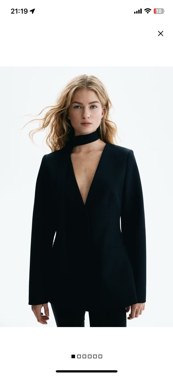 Siyah Kadın Ofis Midi Blazer - Görsel 2