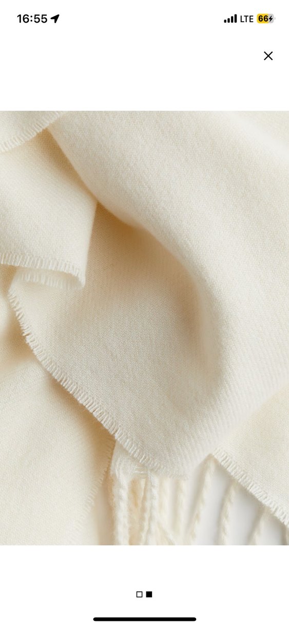 Beyaz Yün Salaş Midi Kadın Pelerin - Görsel 2