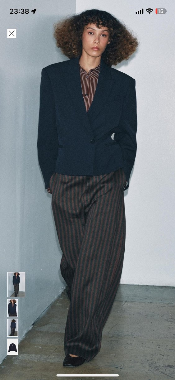 Düğmeli Lacivert Kadın Blazer Ceket - Görsel 3