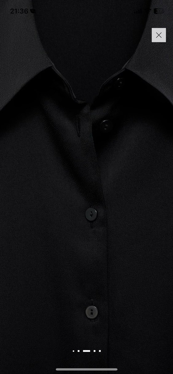 Düğmeli Siyah Kadın Uzun Kollu Gömlek - Görsel 2