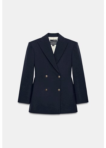 Zara Lacivert Cift Sirali Blazer Ceket