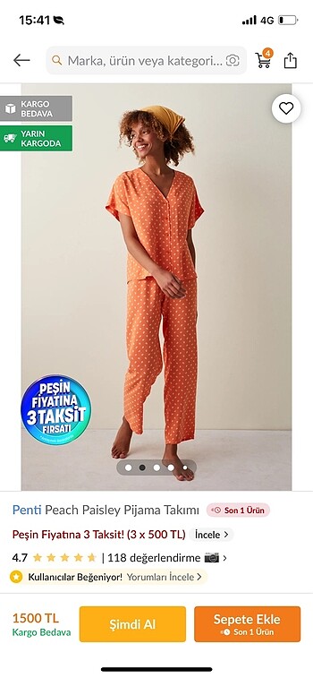 Puantiyeli pijama takımı
