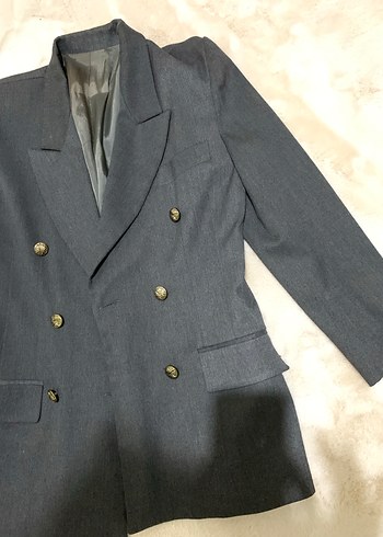 Diğer Düğmeli Gri Kadın Blazer Ceket