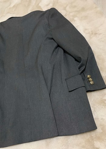 38 Beden Düğmeli Gri Kadın Blazer Ceket