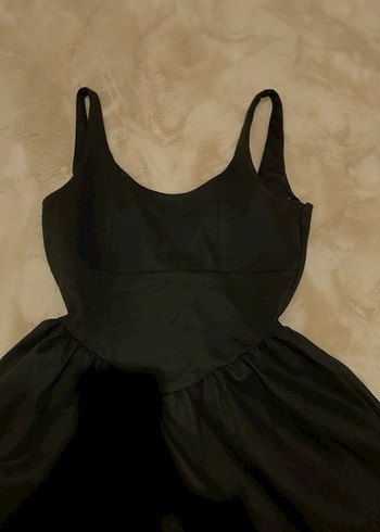 Siyah V Yakalı Mini Elbise - Görsel 3