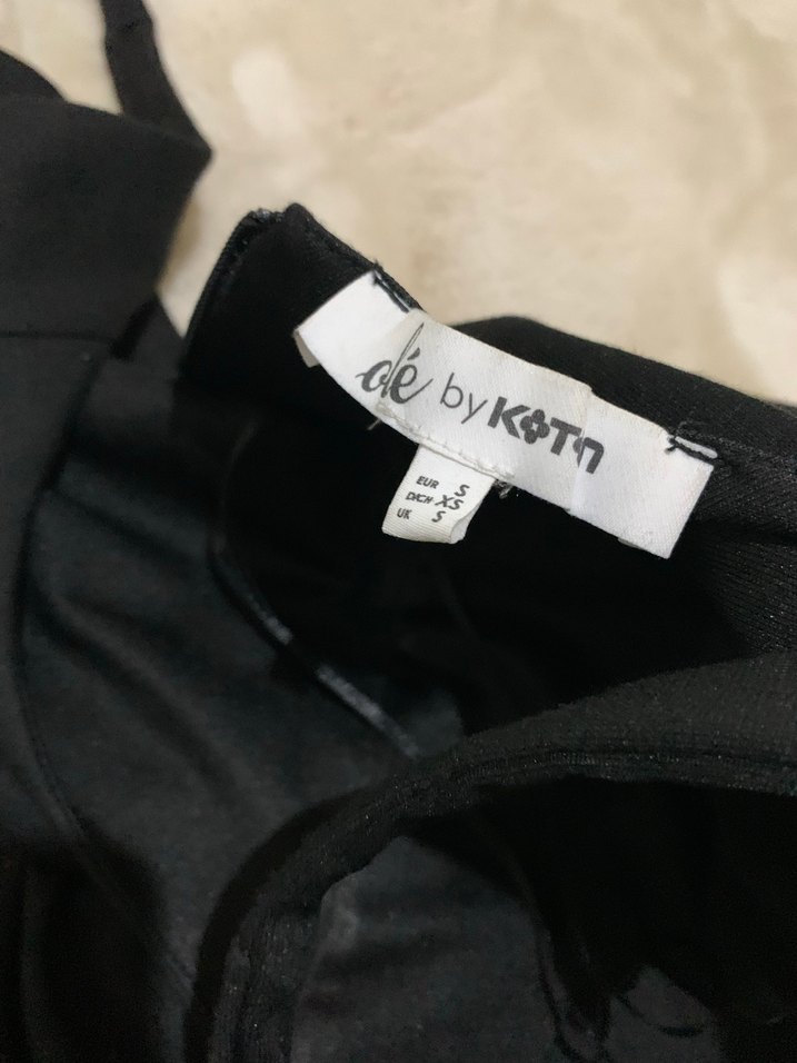 Siyah V Yakalı Mini Elbise - Görsel 5