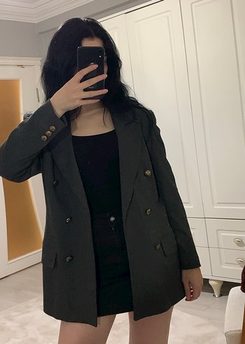 Gri Kadın Ceket - Görsel 6