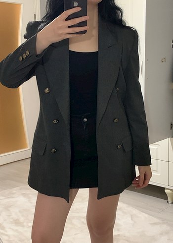 Gri Kadın Ceket - Görsel 5