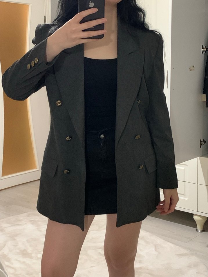 Gri Kadın Ceket - Görsel 5