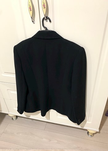 Siyah Kadın Ofis Blazeri, Düğmeli, Normal Boy - Görsel 6