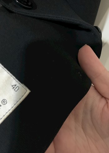 Siyah Kadın Ofis Blazeri, Düğmeli, Normal Boy - Görsel 5