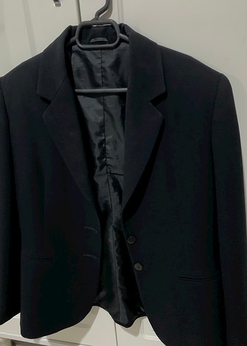 Siyah Kadın Ofis Blazeri, Düğmeli, Normal Boy - Görsel 3