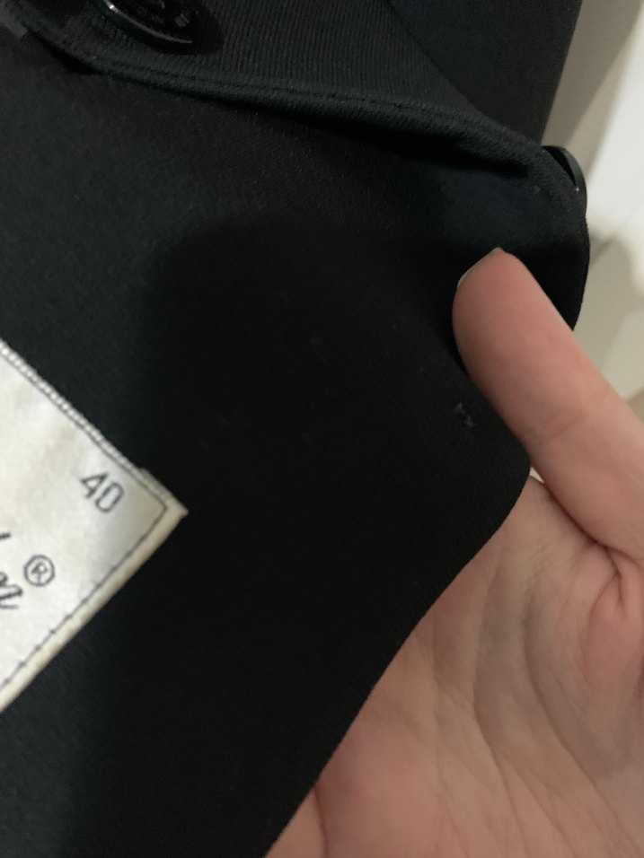 Siyah Kadın Ofis Blazeri, Düğmeli, Normal Boy - Görsel 5