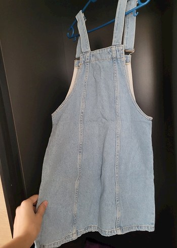 Mavi Kadın Denim Kısa Salopet - Görsel 2