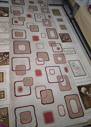 Beden Çağdaş Desenli Açık Kahverengi Halı
