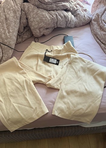 Beyaz - BEJ Kapüşonlu ithal Kadın Sweatshirt alt üst takım - Görsel 2