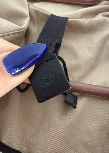 MANGO Bej- Açık kahve-camel vintage Trençkot Siyah Dikiş Detay - Görsel 2