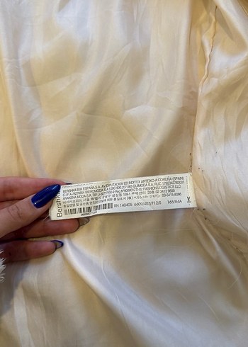 BERSHKA ayı kulaklı Bej Midi Boy Kadın Sahte Kürk Peluş mont - Görsel 3