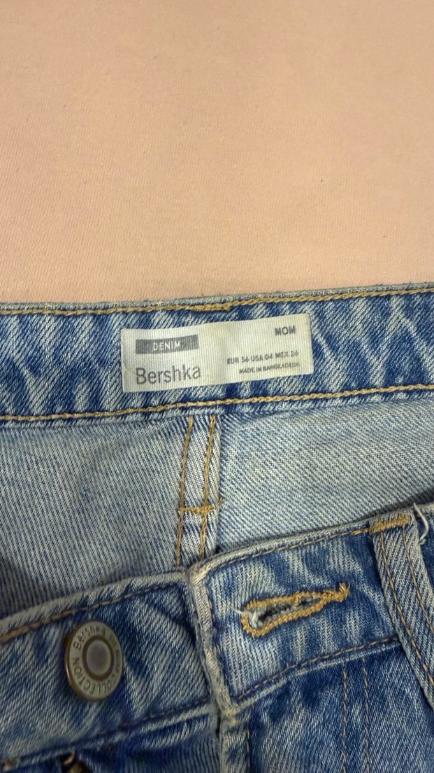 BERSHKA mom jean Midi Kot Pantolon - Görsel 2