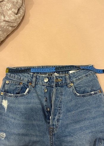 H&M slim fit mom yırtık Kadın Kot Pantolon - Görsel 4