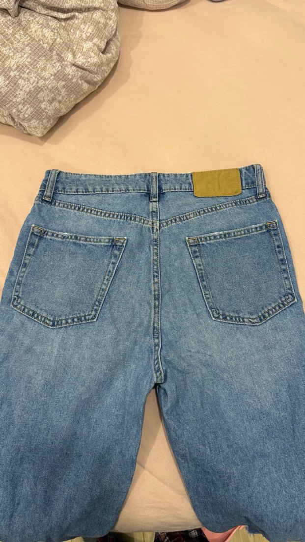 H&M slim fit mom yırtık Kadın Kot Pantolon - Görsel 5