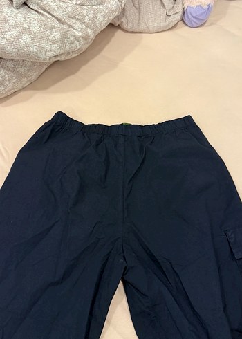 Koton siyah - koyu lacivert kadın paraşüt kumaş pantolon düşük - Görsel 3