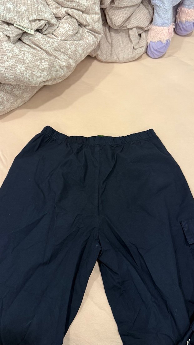 Koton siyah - koyu lacivert kadın paraşüt kumaş pantolon düşük - Görsel 3