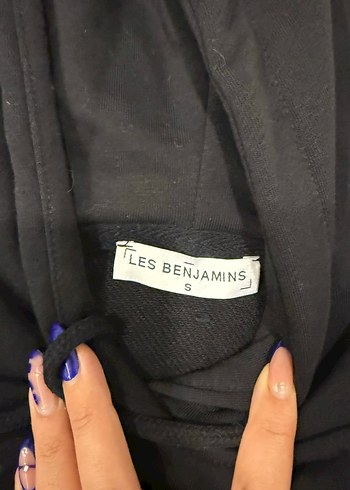 les benjamins Siyah Kapüşonlu crop Kadın Sweatshirt - Görsel 2