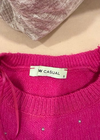 Pembe küçük taş detaylı LCW Örgü Kadın Kazak - Görsel 2