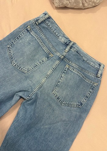 Kadın Açık Mavi Yırtık Bol Kesim Kot Pantolon - Görsel 4