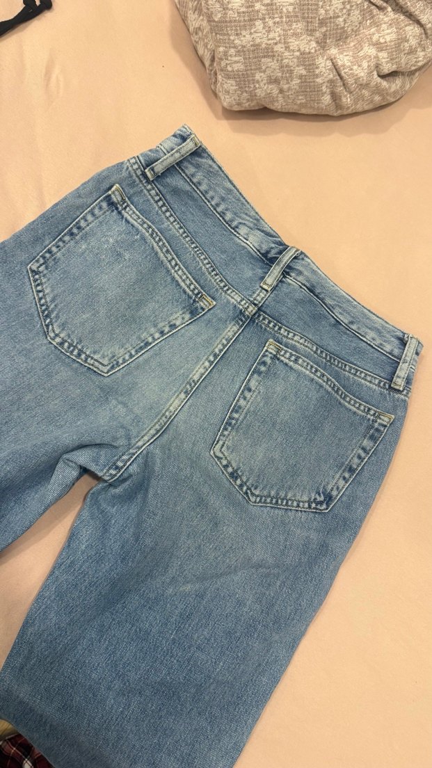 Kadın Açık Mavi Yırtık Bol Kesim Kot Pantolon - Görsel 4