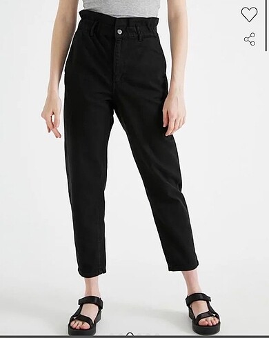 Baggy Jean - Normal Bel Beli Lastikli Rahat Kesim Hafif Düz Paça