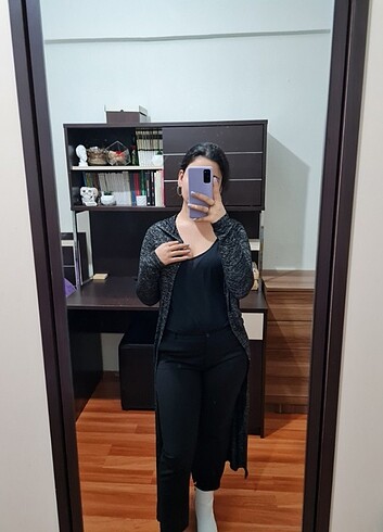 xs Beden siyah Renk Uzun Hırka