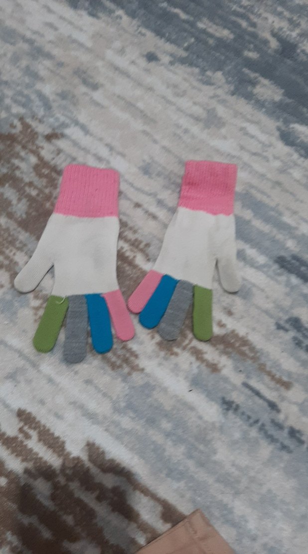 Kız Çocuk Çok Renkli Örgü Eldiven - Görsel 2